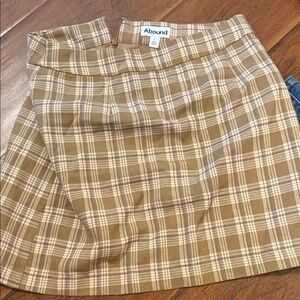 Abound Women's A-Line Plaid Brown Skirt